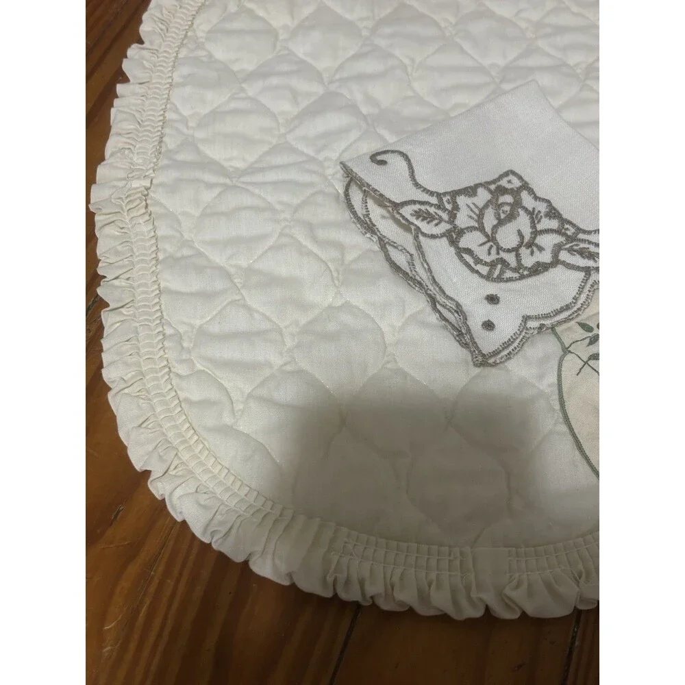 Vintage Placemats & Cloth Napkins Cottagecore Farmhouse Floral Quilted Linens